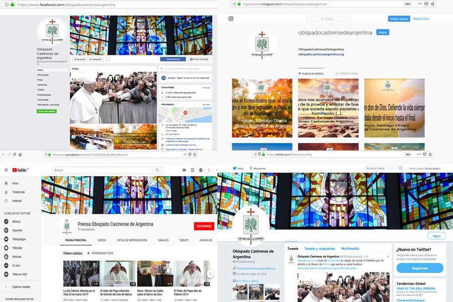 Redes Sociales del Obispado Castrense de Argentina