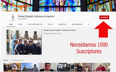 Mons. Olivera | Deseamos transmitir en vivo desde YouTube y para ello necesitamos que nos ayudes a tener más suscriptores en nuestro canal