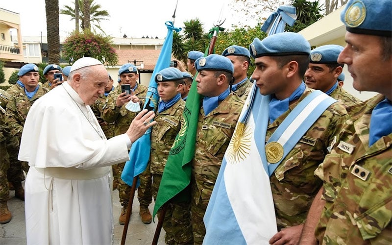 El Santo Padre Francisco agradeció la presencia de los efectivos de las FTA 58 en Chipre