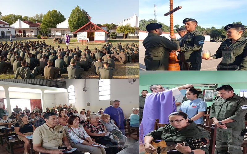 Efectivos de Gendarmería Nacional Argentina en Cuaresma rezan el Vía Crucis