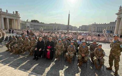 VATICANO | Mons. Olivera y efectivos de la FTA 65 se encontraron con Su Santidad León XIV