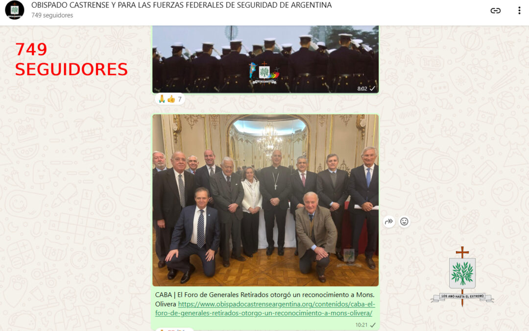 El Canal Informativo de WhatsApp de la Diócesis superó el 348% en nuevos seguidores