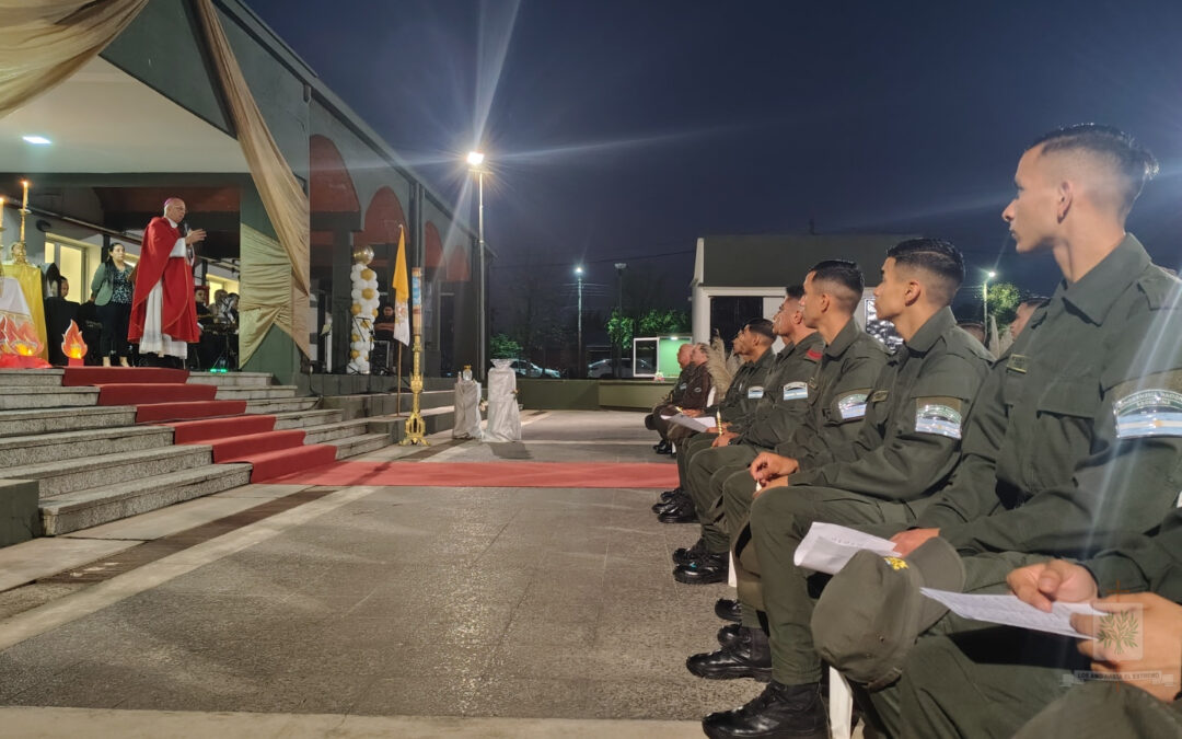 TUCUMÁN | En su visita pastoral al INSTRIPEPI, Mons. Olivera entronizó la imagen de la Comandante Generala de GNA, Ntra. Sra. de Luján y administró Sacramento de Confirmación