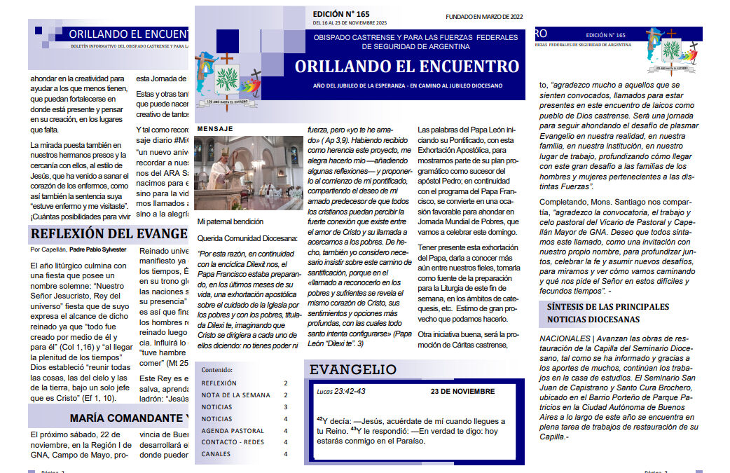 Orillando el Encuentro N° 165